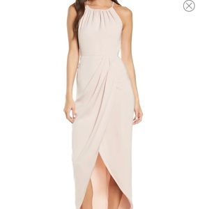 Shona Joy Draped Halter Tulip Gown in Ballet